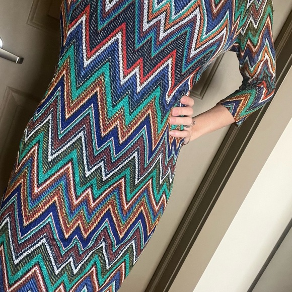 Multicolor Chevron Pattern Dress - Picture 1 of 5